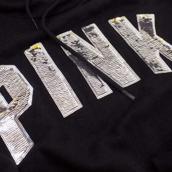 nwt y2k PINKSequin Bling Campus Cowl Neck Sweatshirt Pullover - Picture 10 of 13